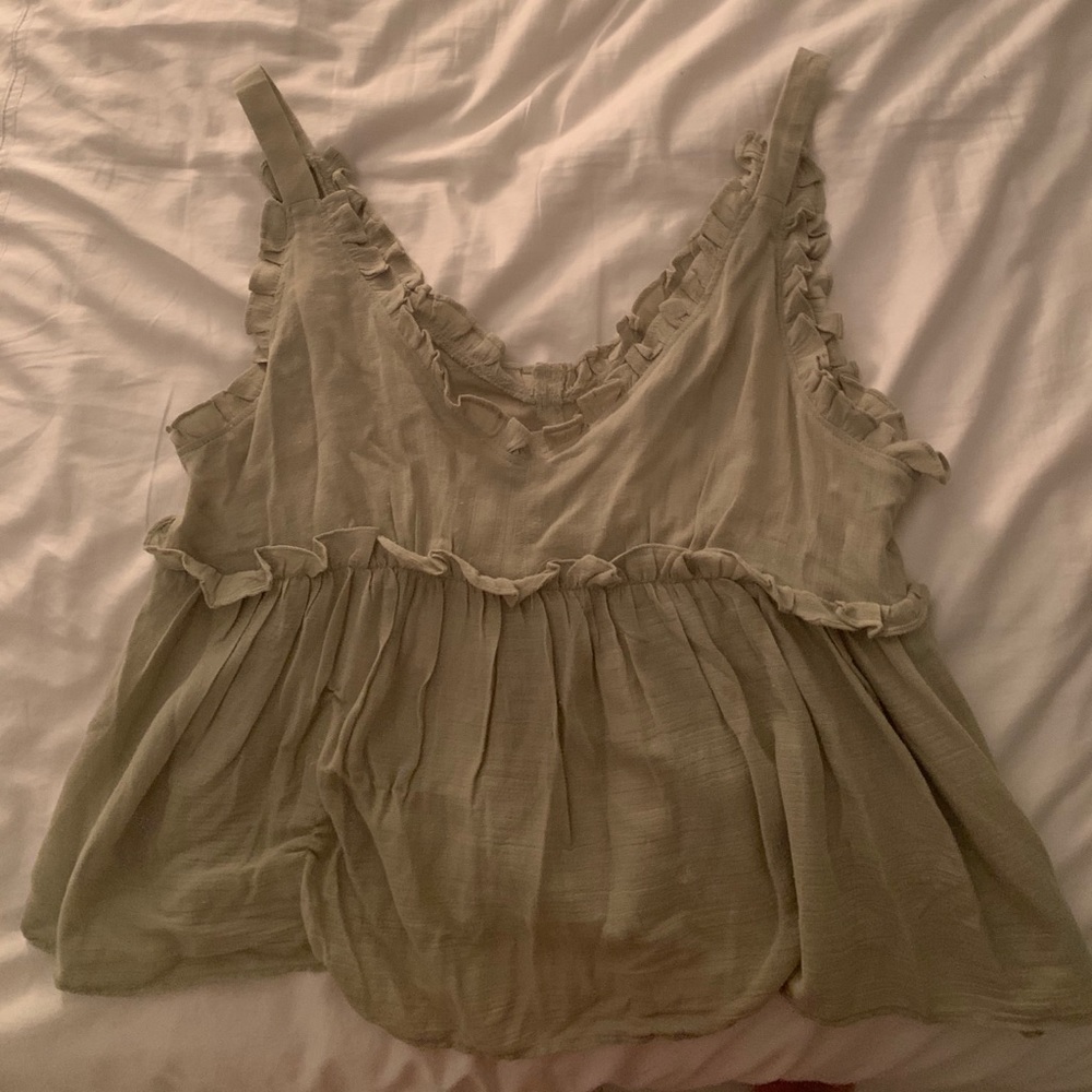 V Neck Ruffle Top